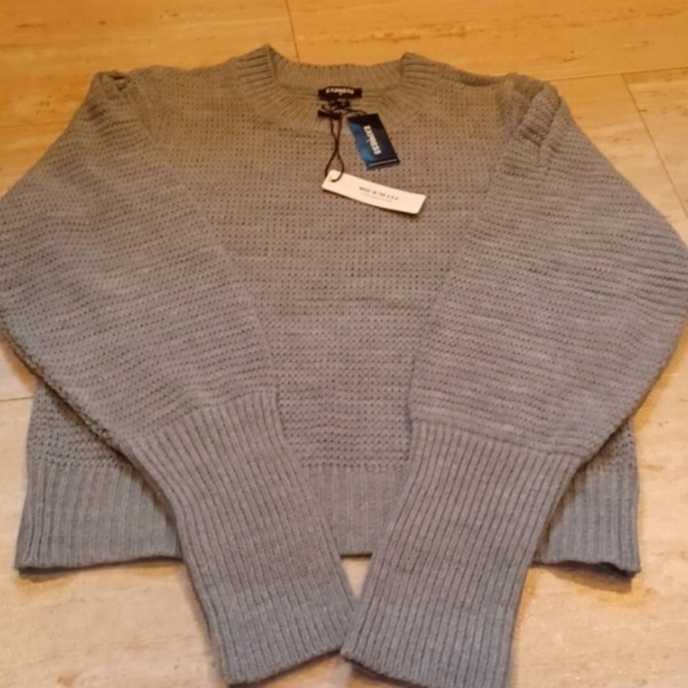 NWT EXPRESS Gray Knit Sweater